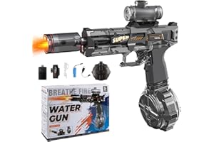 Fancysky Pistola ad Acqua Elettrica, Fucile ad Acqua Elettrico, Pistola ad Acqua Potente, Water Gun con Effetti Flash e Rinculo Portata 8M, Estivi Feste all'Aperto, Piscina,Spiaggia Giochi (Grigio)