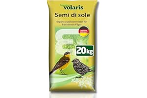 Eggersmann volaris 20 kg semi sole | Semi girasole, Mangime per uccelli selvatici tutto l'anno | Cibo per uccelli selvatici tutto l'anno | Alimento sparso ad alto contenuto di grassi per tutte uccelli