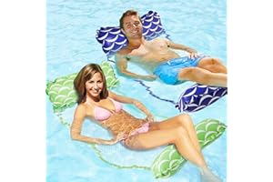 Wasserhängematte 2 Stück, JATEKA 4-in-1 Wasser Hängematte Schwimmbecken Schwimmbett Pool Loungesessel Pool Lounge Pool Aufblasbare Hängematte für Erwachsene und Kinder