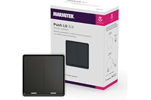 Zigbee Smart Double Wall Switch – Marmitek Push LO BLK – przycisk Zigbee 3.0 – Smart WLAN przełącznik z podwójną ścianką – użyj tych przełączników, aby włączyć lampę i urządzenia Tuya – czarny