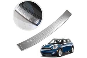 Chromemaster | Protezione paraurti Posteriore | Compatibile con Mini Countryman 2010-2016 | Acier inox brossé, argent mat | Protezione paraurti protegge la vernice del paraurti dai graffi