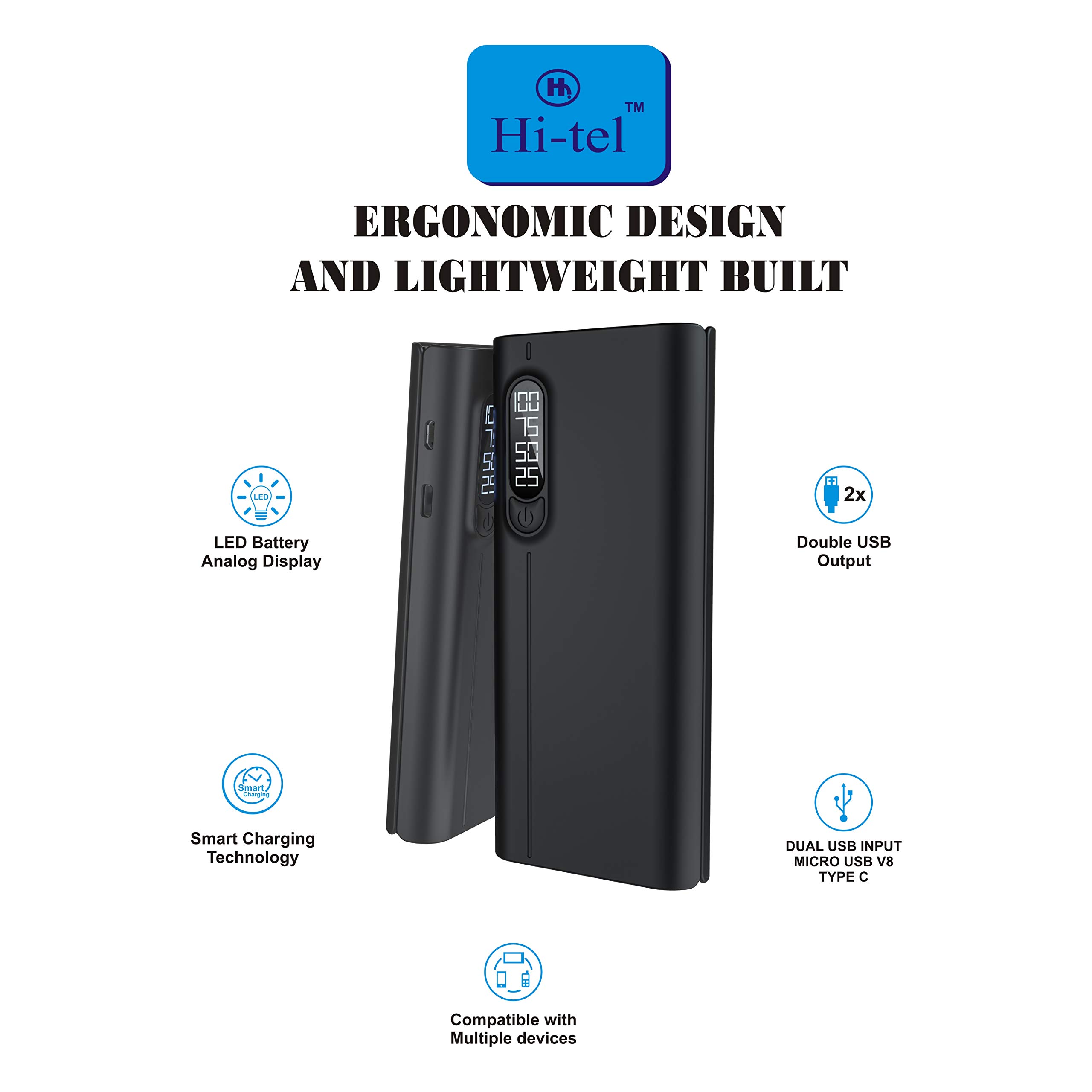 Amytel 2I 2O 15000mAH 2.1 Amp Fast Charging Lithium-ion Power Bank - Image 5