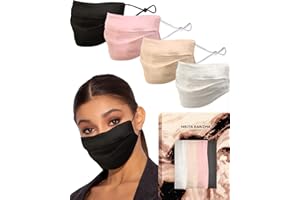KARIZMA Beverly Hills Silk Face Mask 4 Pack Collection. Fashionable Designer Face Mask for Women. Washable Fabric Face Mask Reusable Facemask. Real Mulberry Silk Masks, Luxury Fashion Masks for Women