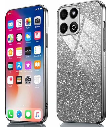 Glitzer-Hülle Für Honor X6b 4G – Transparente TPU-Hülle Mit Blumen-Ringständer, Rosa & Stoßfest