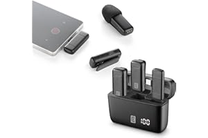 Cellularline Talk Pro Microfono Wireless USB-C per Videochiamate, Vlog e Contenuti Creativi, con Plug and Play, ENC per Riduzione Rumore, Autonomia 6 Ore, Cuffie Monitor incluse