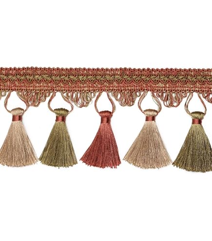 6 metri di perline da appendere con nappe e frange, nastro in tessuto, decorazione per tavolo da matrimonio (rosso