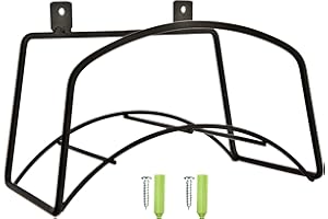 brackit Garden Metal Hosepipe Holder – Wall Mounted Garden Hose Pipe Hanger - Solid Steel – Secure to Your Wall with Fittings Included - Sturdy Hosepipe Holder for Tidy Wall Storage