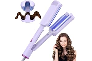 AISEELY Ferro Arricciacapelli 32MM, Piastra Onde per Capelli 3 Cilindri, Ceramica Piastra Arricciacapelli 4 Temperature Regolabil (160℃-220℃),Antiscottature, Perfetto per Principianti e Professionisti