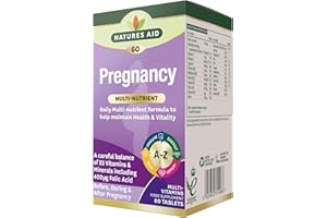 Natures Aid Pregnancy Multivitamin - 23 Vitamins & Minerals with Iron & Folic Acid - Daily Prenatal Supplement for Before, During & After Pregnancy - Vegan, Non-GMO, Gluten-Free - 60 Tablets