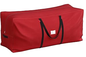 SONGMICS Bolsa de Almacenamiento para Árbol de Navidad, Protectora para Árboles de 210 cm, Tejido Oxford 600D, Antipolvo, Impermeable, Plegable, Asas, Rojo RXS003R03