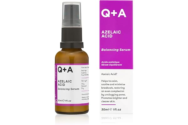 Q+A Azelaic Acid Balancing Serum, Containing Pore Minimising Zinc PCA and Antioxidants for Fresher and Smoother Skin, 30ml