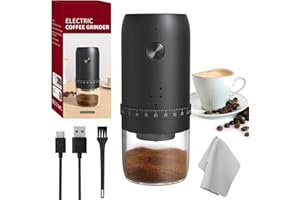 HOTUT Molinillo de café eléctrico, Molinillo de Café Portátil inalámbrico, núcleo de cerámico con 40 ajustes ajustables, USB Recargable, Mini Macinacaffè Automatico para Oficina, Viajes, Camping