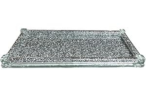 Glamified , glam Diamond Crushed Tray Silver Trimmings Crystal Filled for Tea Coffee Sugar