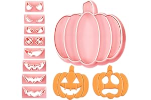 Shinybox Formine Biscotti Halloween, 10 Pezzi Stampi Biscotti 3D Tagliabiscotti Plastica Stampi, 3D Formine per Biscotti, Set di Formine per Biscotti per Feste di Halloween