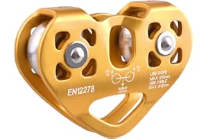 ‎AZARXIS Azarxis Seilrolle Umlenkrolle 30 kN Doppelseilrolle für Seile bis 13 mm Durchmesser