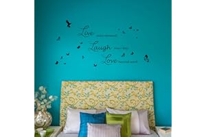 Walplus(TM) Wall Art Quote Live Every Moment Laugh Everyday Love Beyond Words Handwriting Sticker Mural Interior