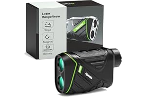 Flysocks Golf range finder with Slope-1200 Yards 7X Magnification, 1000mAh Rechargeable Laser Range Finder with Flagpole Lock Vibration, Magnetic Strip