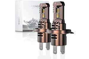 WAIXINGREN H4 Led Headlight Bulbs, 32000LM 6500K 600% Brighter, 120W H4 Headlight Bulbs Led with Fan, Halogen Replacement Bulb, Plug and Play Easy Installation, Pack of 2 (H4/9003/HB2)