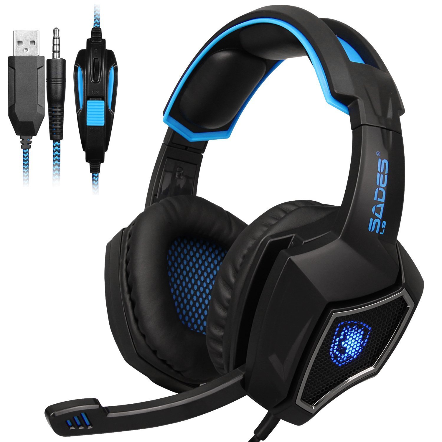 Gaming Headset für PS4 Kopfhörer PC Laptop Stereo Mikrofon USB LED Schwarz NEW | eBay