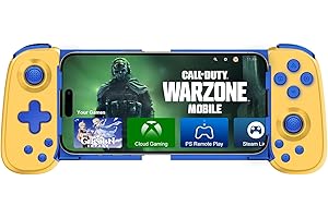 Joso Mobile Gaming Controller für iPhone/Android/PC/Switch/PS4/PS3, Bluetooth Gamepad Joystick mit Turbo/6-Achsen-Gyro/Vibration, Play Call of Duty, Roblox, Genshin Impact, Cloud Gaming, Remote Play