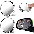Giantree Car Blind Spot Mirror, 2pcs 360° Rotate Adjustable HD Convex Glass Mirror Automotive Exterior Mirrors Mirror for Blind Side Seamlessly Contours to Rear View Side Mirrors Peel & Stick