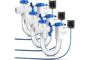 Gulfmew 3/4 Inch Standard Condensate Trap with Cleaning Brush, PVC U Trap for HVAC Systems, Air Conditioner, Effectively Drains Condensate(3 Pack)