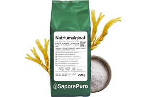 SaporePuro Natriumalginatpulver 500 g – Förtjocknings-, Gelé- och Stabiliseringsmedel – Perfekt för Molekylär Matlagning – Glutenfritt
