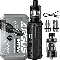 voopoo argus 100w MT Vape Kit [Dark Blue] - Available in 5 colours - 3A Fast Charge, 3000mAh Battery, 100W, IP68 - Compatible with MAAT Tanks & TPP Coils Creator 30000 Resistance:0.4Ω Top Fill - 18-30W Strawberry Cream | Breeze