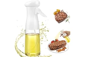PACEBID CenDII Pulverisateur D'huile Alimentaire, 7 oz./ 210 ml Pulvérisateur D'huile D'olive Distributeur, Portable Qualité Alimentaire Flacon Pulvérisateur D'huile pour BBQ/Cuisson/Salade- White
