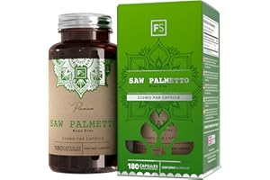 FOCUS FS Saw Palmetto | Prostate Complément Alimentaire 180 Gélules - Haute Teneur 320mg Saw Palmetto Cheveux avec 15mg Zinc Palmier Nain Gélules (extrait 20:1) par Portion | Sans OGM