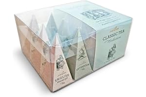 Charbrew Alice In Wonderland Classic Tea Pyramid Assortment Gift Box - 12 Teabags 4 Blends Including Afternoon Tea, Earl Grey, English Breakfast & Chai Set