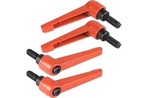 efuturetime 4 Stk. Klemmhebel M8 x 20mm Verstellbare Klemmgriff aus Metall Maschinengriffe mit Außengewinde Klemmhebel Schraube Orange