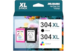 JMLCOLORS 304 Ink Cartridges Combo Pack, 304 XL Black and Colour Replacement for HP 304XL Ink Cartridges Used in HP Envy 5000 5010 5020 5030 5032 5055 DeskJet 2600 2630 2620 2632 2634 3700 3720 3750 3760 3762