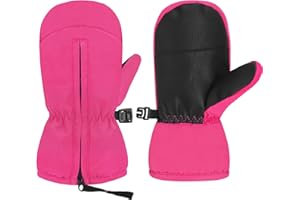Andake Guantes de Esquí para Niños, 3M Thinsulate 2-6 años Niños y ​Niñas Manoplas Mitones Impermeable Nieve Anti-Viento Guantes de Invierno para Esquiar Deportes
