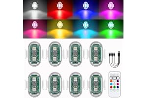 MINSEZHI LED Strobe Lights,LED Strobe Drone Light,8 Colors USB Anti Collision Light,Rechargable Led Flash,for Drone Night Flying,Fits for DJI Mini 4 Pro,Avata 2,Mini 4k and All RC Drones Accessory.(8PCS)