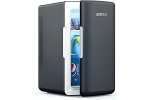 AstroAI 2 in 1 Mini Kühlschrank, 6 Liter Fridge / 8 Dosen mit Kühl- und Heizfunktion, 12V / 220V Steckdose für Autos, Büros und Schlafsäle, Schwarz