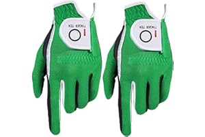 FINGER TEN Golf Gloves Men Left Hand Right Rain Grip Weathersof Value 2 Pack, Mens Golf Glove Wear Resistant Non Slip Flexible Durable