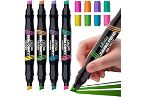 joibabe JUMBO marker pens, Marker stifte, Filzstifte Twin-Markers- 4 Stück/8 Farben - Dicke spitze Keilspitze 3-10 mm - Für Malerei, Graffiti, Markieren - Geeignet für Karton, Plastik, Holz, Glas