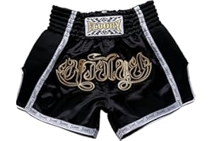 FLUORY Short Muay Thai,Haute Qualité Short Boxe Thaï Short MMA Kick Boxing pour Femme Homme Enfant Compétition D'entraînement de Combat.