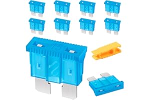 JatilEr Car Standard Blade Fuses 15 Amp, 10 Pcs Automotive Replacement Fuses, Tools With Fuse Puller for Car/RV/Truck/Motorcycle/Boat
