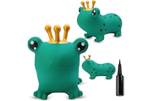 sun baby Animal Sauteur Gonflable, Jouet Enfant 1 an pour l'intérieur et l'extérieur, Design Ergonomique, Pompe Manuelle Incluse (Grenouille Verte)