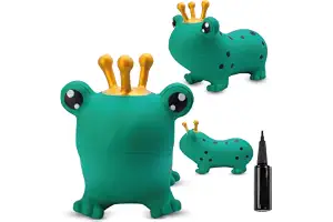 SUN BABY Saltador Hinchable para Niños hasta 45 Kg sin BPA, de 1 año, Pelotas saltarinas para niños (Rana Verde con Corona)