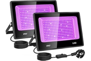 ELEGANTED 100W Proyector de Luz Negra, LED Luz Negra 395 nm, IP67 Impermeable luz ultravioleta, para La Escena, Fiesta, Halloween, Decoración de Navidad, Parte De Neón (2 stücke)