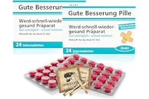 ERFURTH FUN Funny Pills Good Improvement Pill Set of 2 Birthday Gift Fun Anti Stress Good Mood Stag Night Man and Woman with John Silver® Oracle Sayings