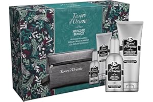 Tesori d'Oriente Set Regalo Uomo, Profumo Aromatico 100 ml e Doccia Crema 250 ml, Fragranza Muschio Bianco, Confezione Regalo, Trousse