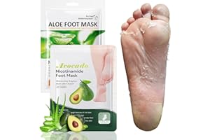 NAILPRETTY 2 Paia Maschera Piedi Esfoliante, Rimuove Pelle Morta Ripara Talloni, Maschera idratante i piedi una pelle liscia per uomini e donne (Aloe Vera + Avocado)