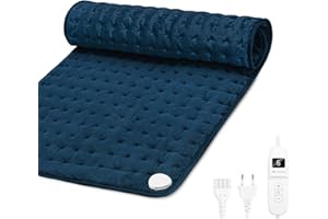 MYCARBON Poduszka grzewcza na plecy, 60 x 30 cm, poduszka rozgrzewająca z 6 stopniami ogrzewania, timer 2 h, nadaje się do prania, koc elektryczny z automatycznym wyłączaniem, na ramiona, kark, brz