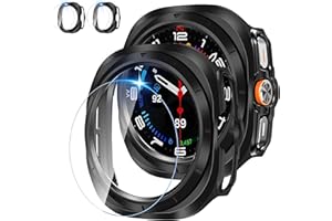 LINTEKER 2+2 Stück hülle für Samsung Galaxy Watch Ultra (2025/2024) 47mm Schutzhülle, Hart PC Bumper + HD Anti-Beschlag gehärtetes Glas Displayschutz, Wasserdichtes Schutzfolie für Galaxy Watch Ultra 47mm