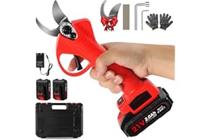 AOSTOK Tijeras De Podar Electricas 30MM 21V 600W Con 2 Baterías De Litio Recargables De 2000mAh, Carga De 2 Horas, Trabajo Hasta 4 Horas, Para Poda De Ramas De Árboles