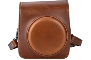 Itian Funda Compatible con Instax Mini 70, Protección Integral para Fujifilm Mini 70 de la Caja de Cámara con Suave Cuero de la PU (Marrón)
